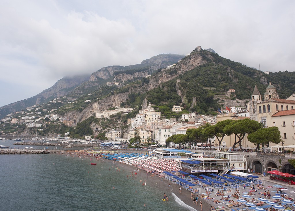 Amalfi coast beach scene