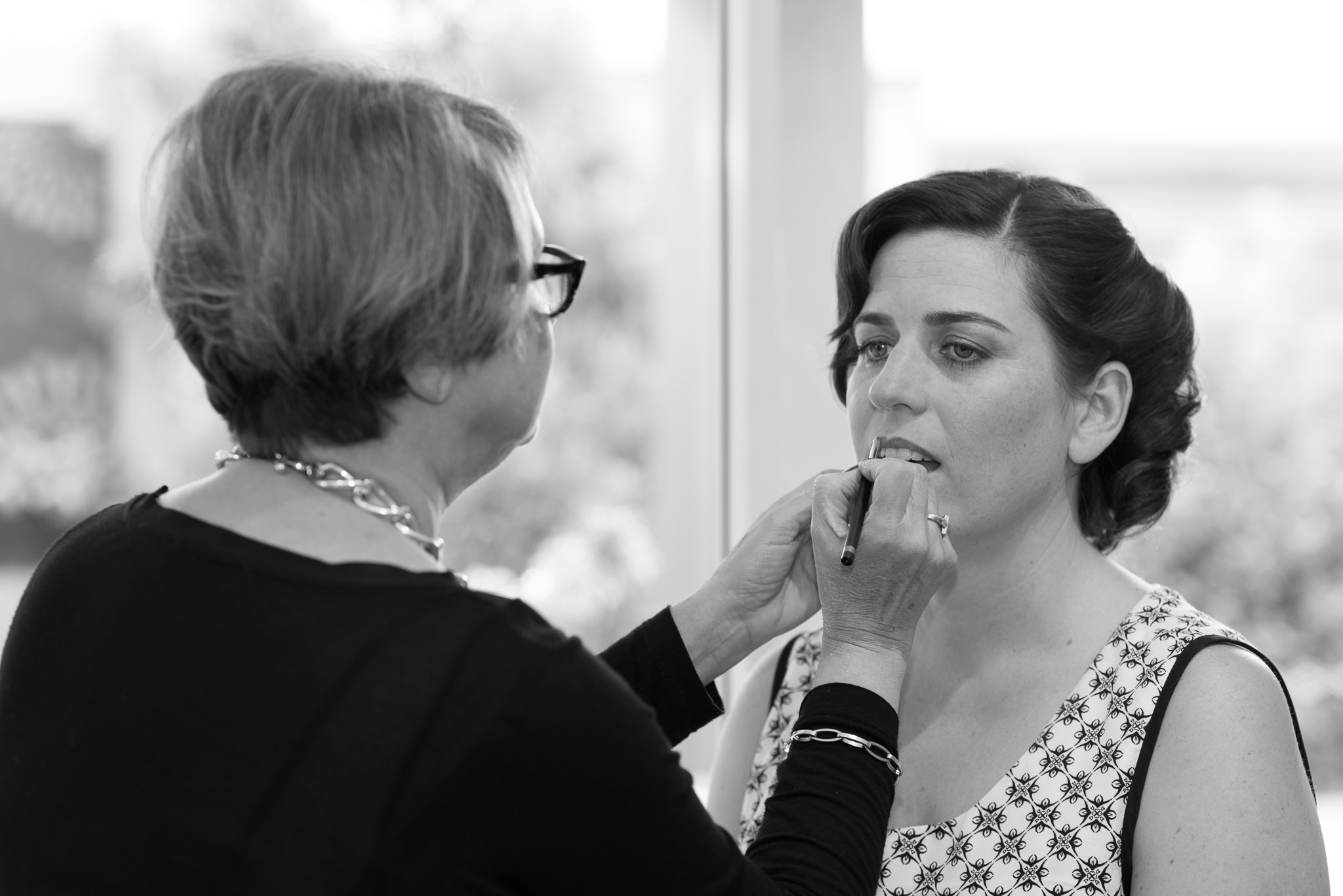 bride has her make-up done