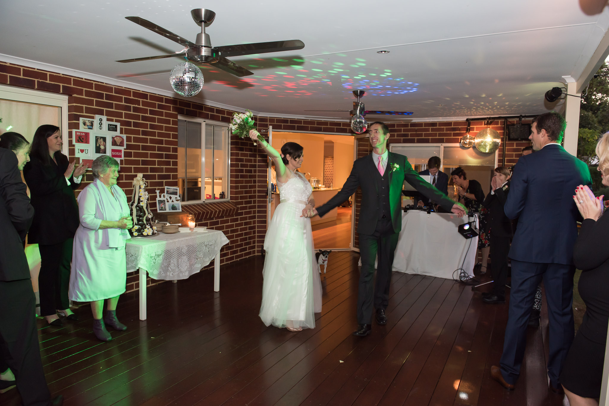 Bride and groom reception entrance