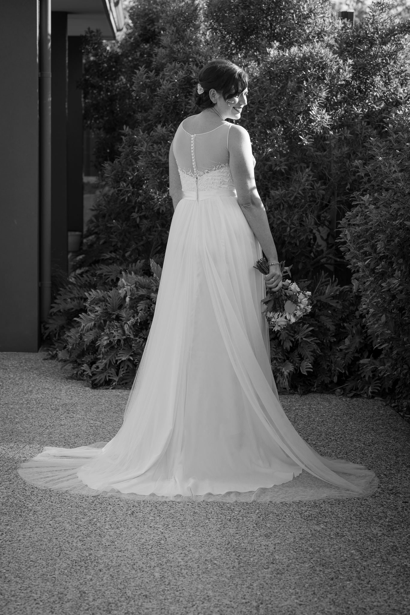 bridal portrait in black and white