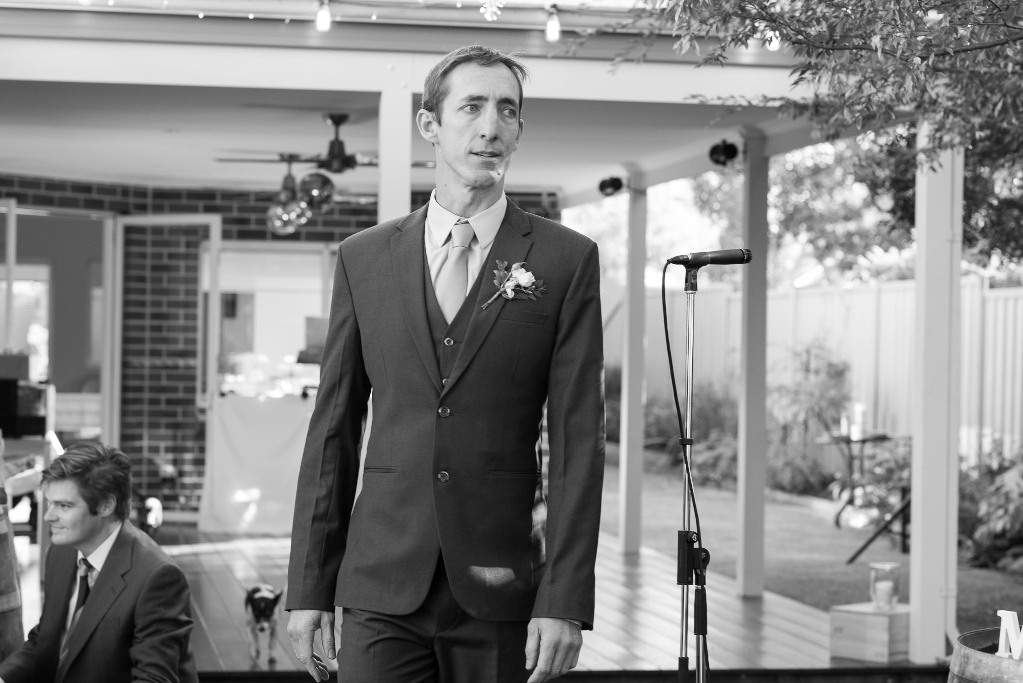 groom looking nervous before ceremony