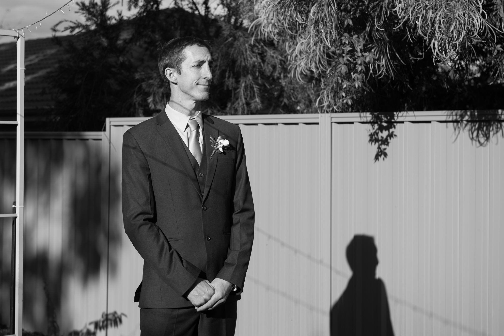 groom waiting for the bride to arrive