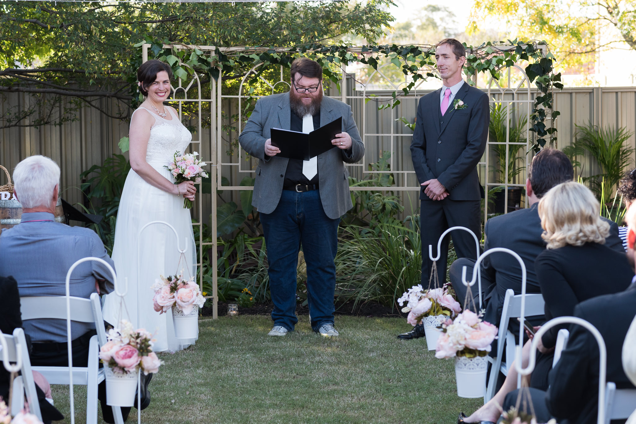 bride and groom during their ceremony