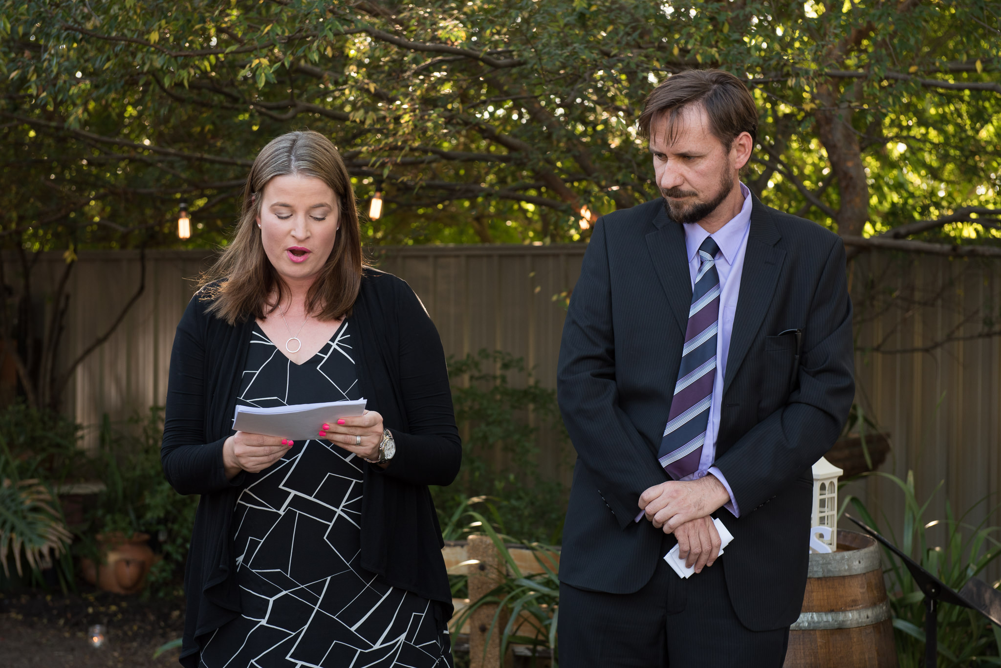 wedding guests say a reading during wedding ceremony