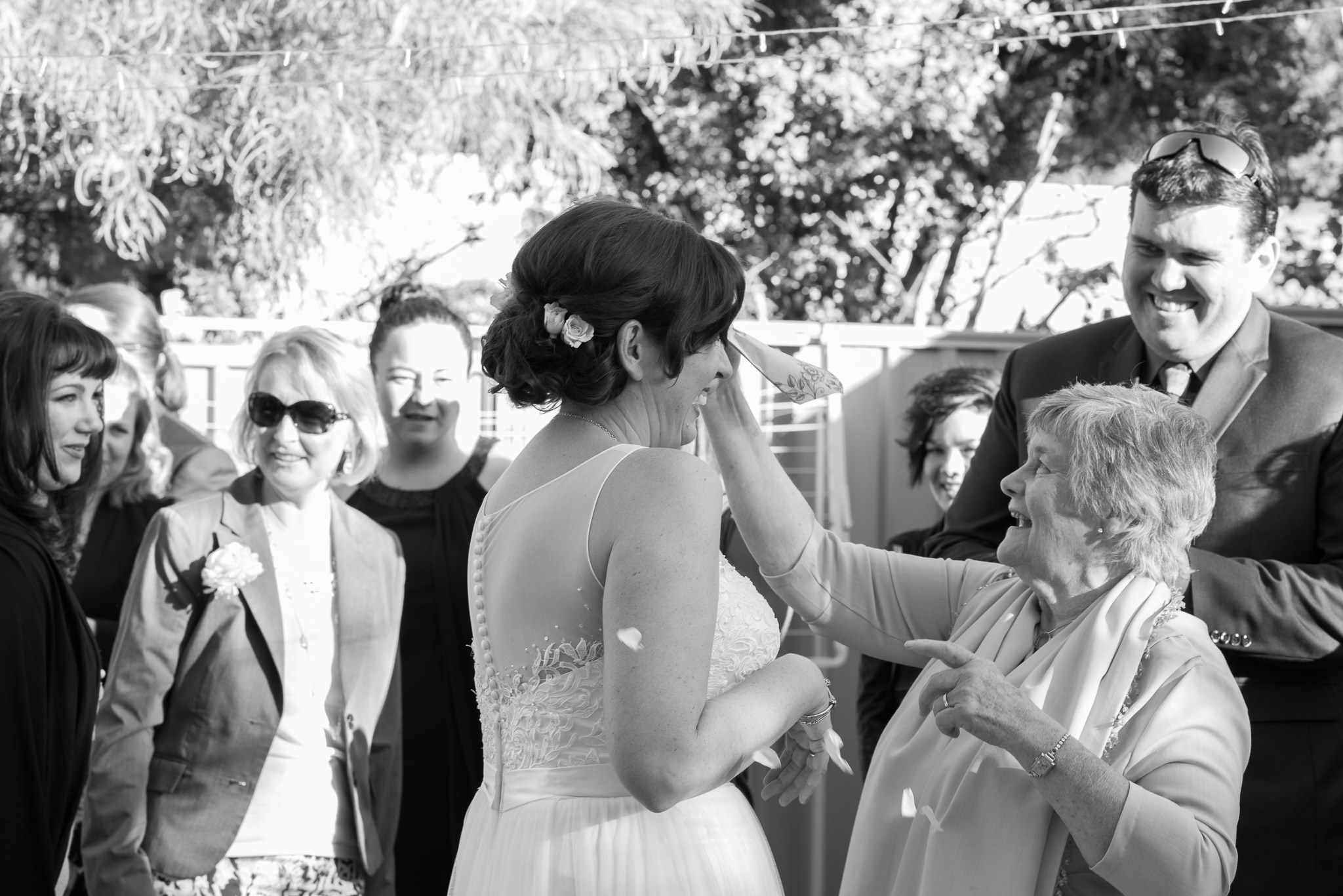 guests congratulate the bride