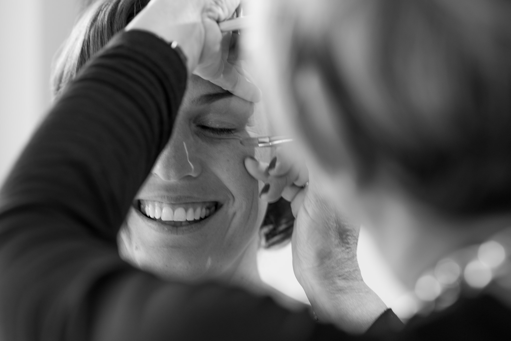 bridal makeup being applied