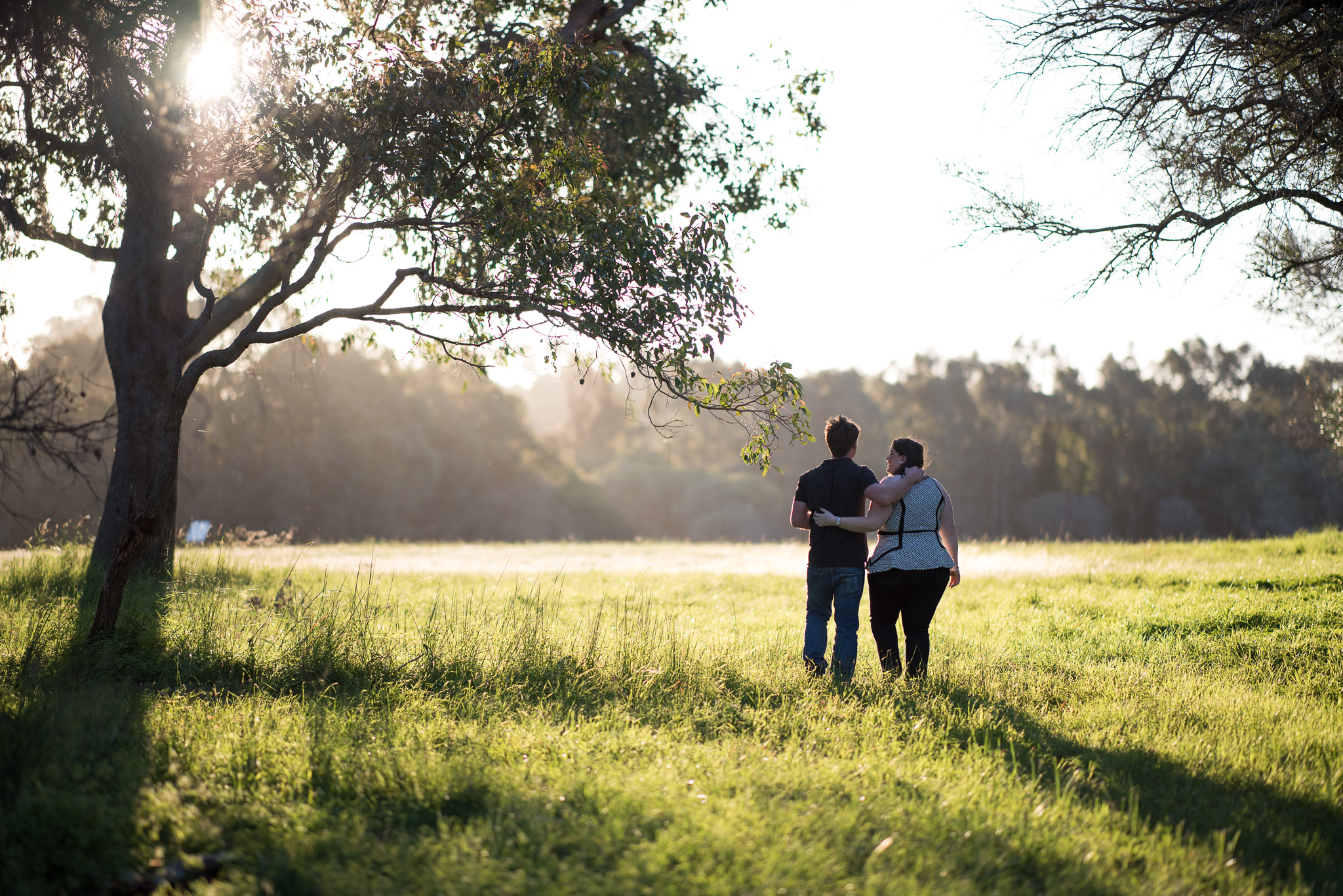 lovers walking in the park at yellagonga