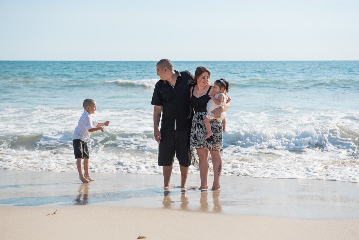 family photo in the ocean