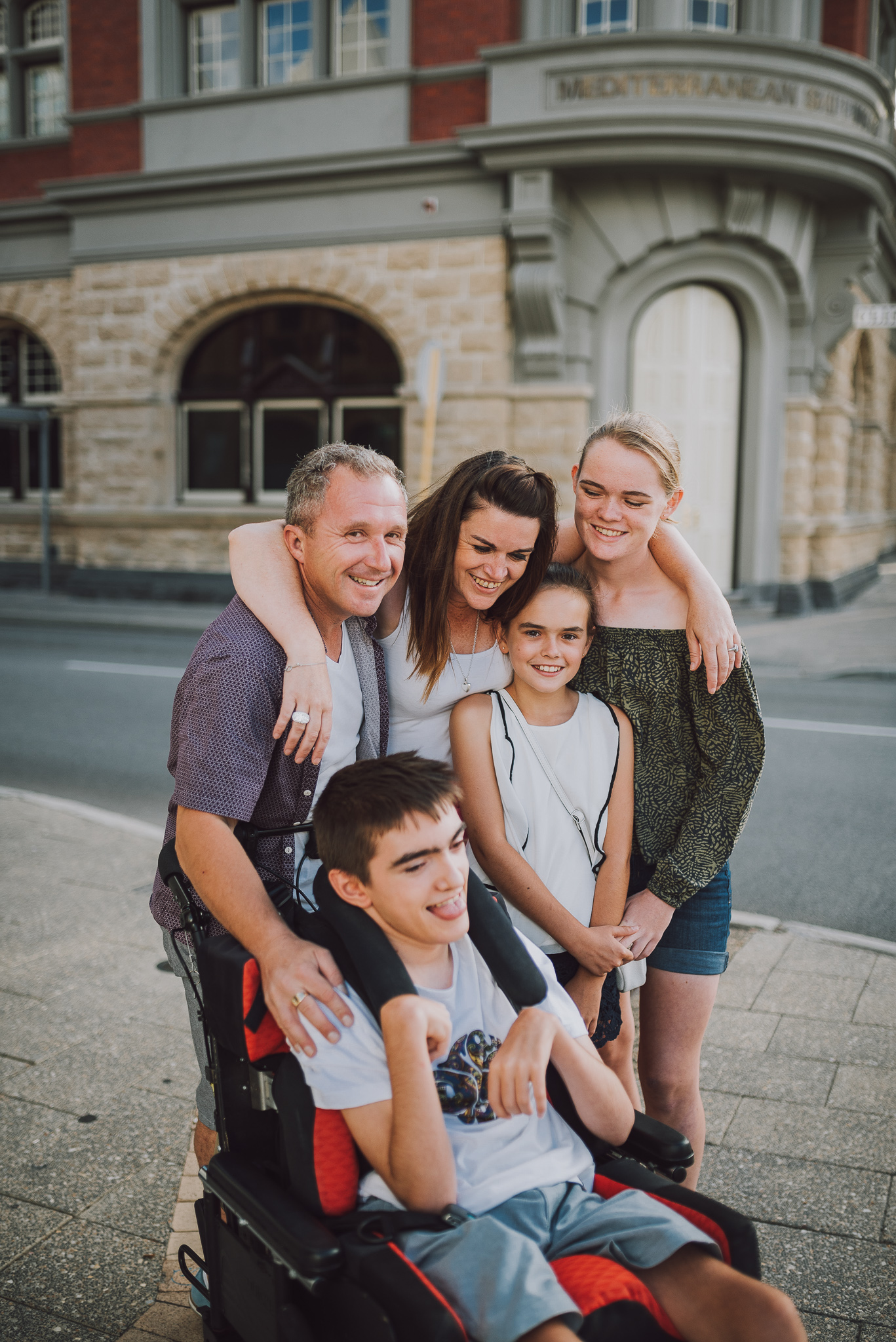 family laughing together in Fremantle