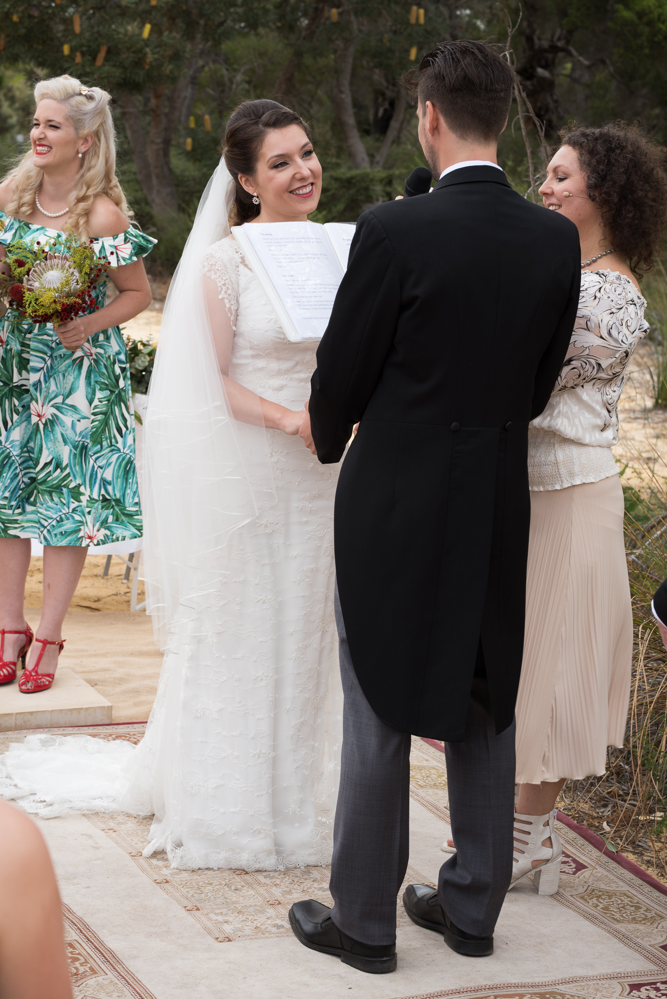 Bride and groom saying wedding vows at GDC