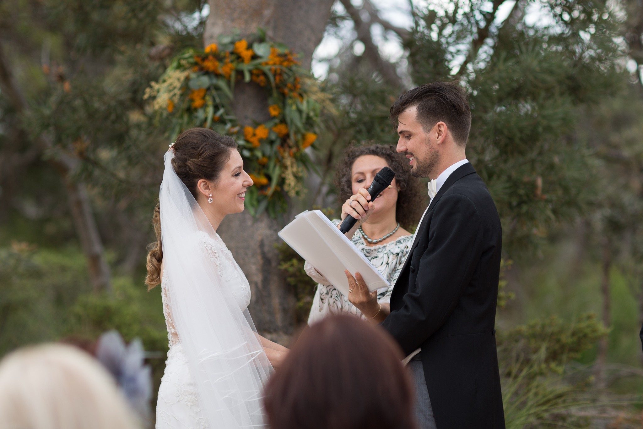 Groom says wedding vows at the Gravity Discovery Centre