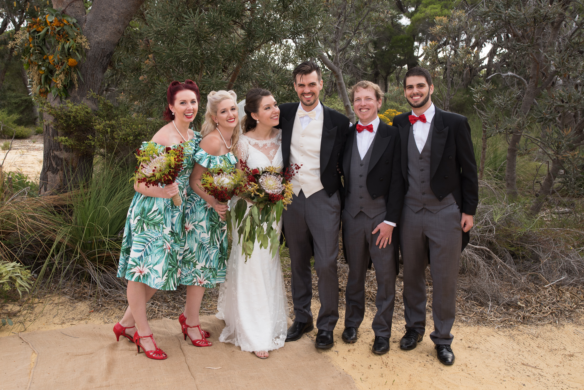 Bridal party group shot at Gravity Discovery Centre