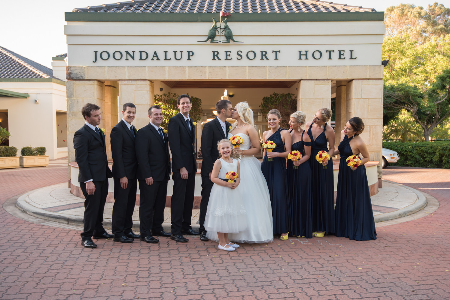 Bridal party out the front of Joondalup resort