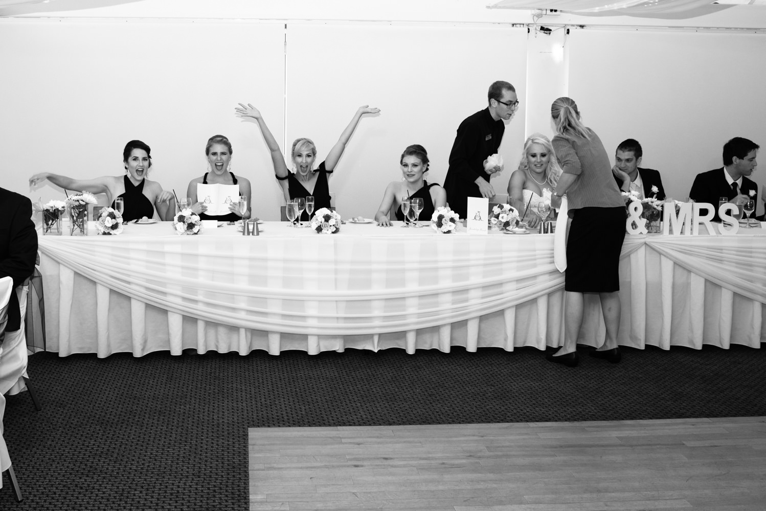 Bridal table at the reception