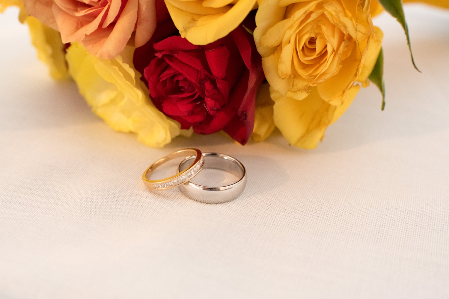 Close up of wedding rings