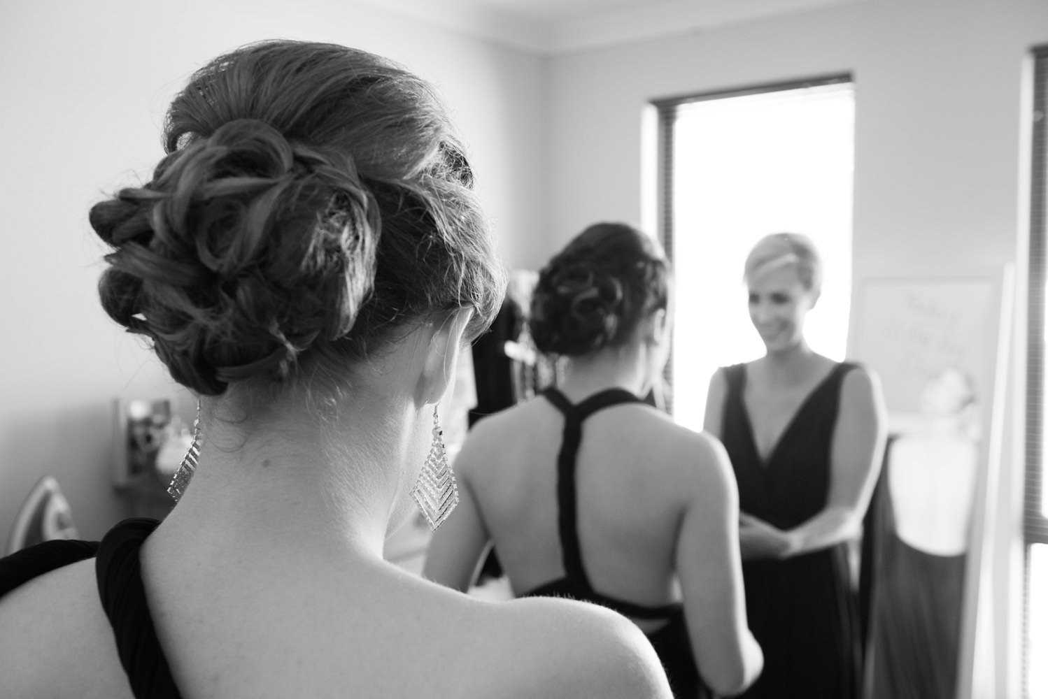 Bridesmaids getting ready