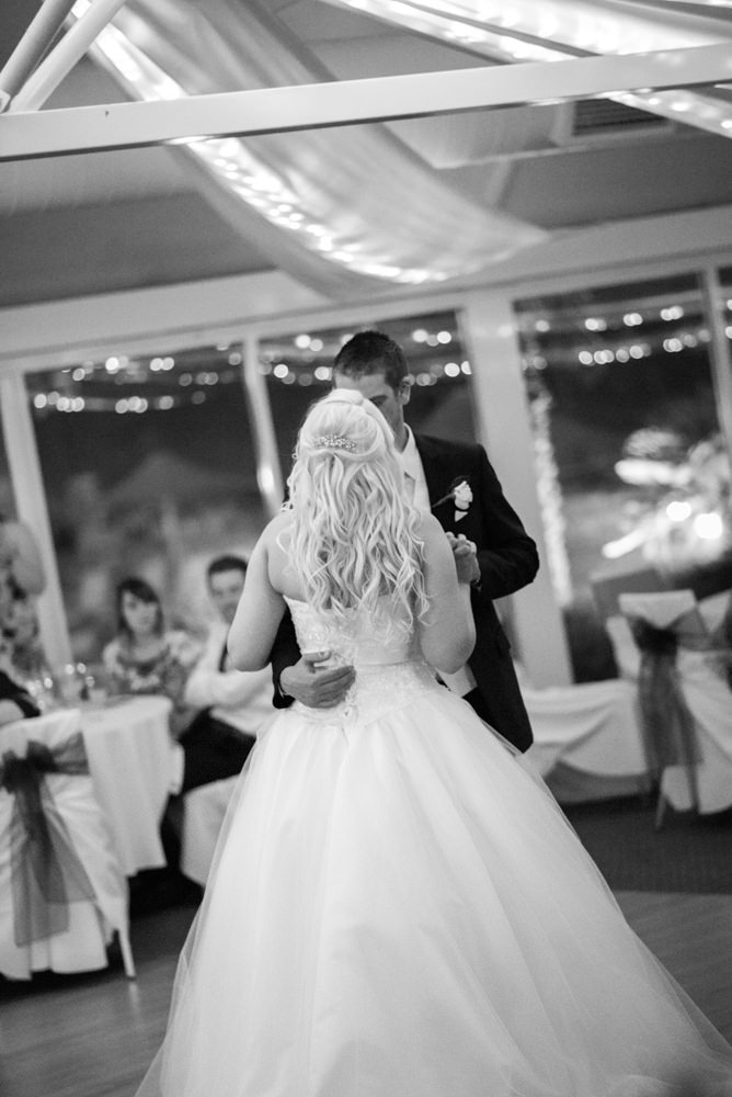 Black and white of bridal waltz