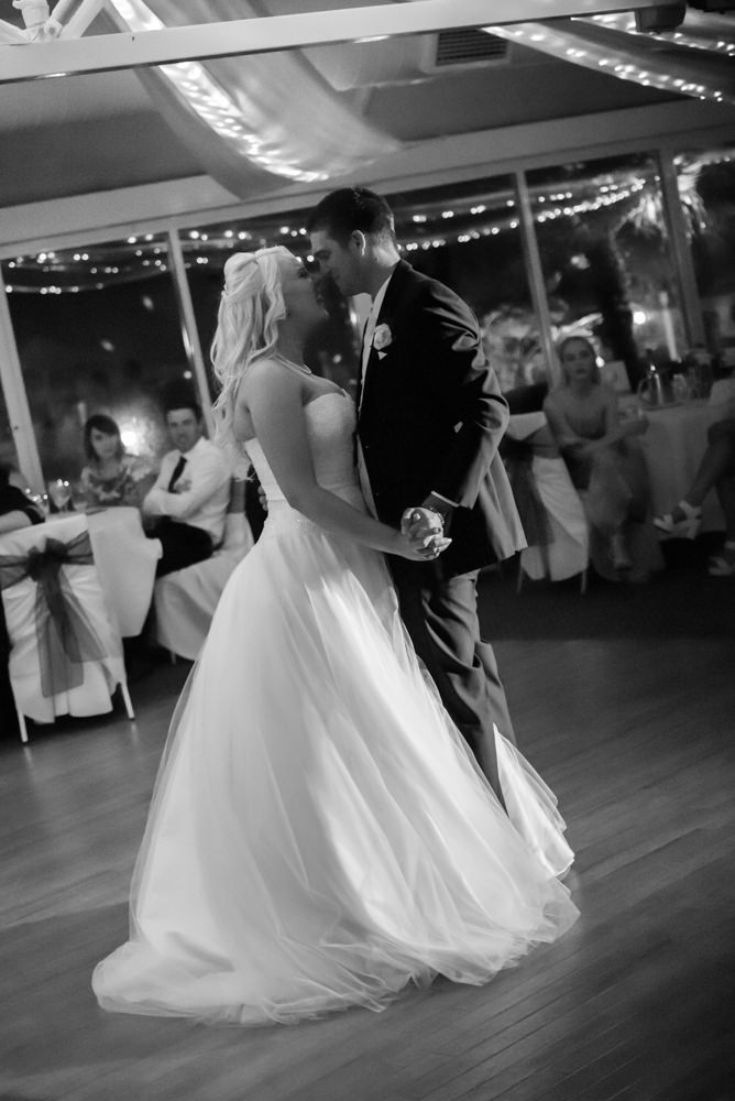 Black and white of bridal waltz