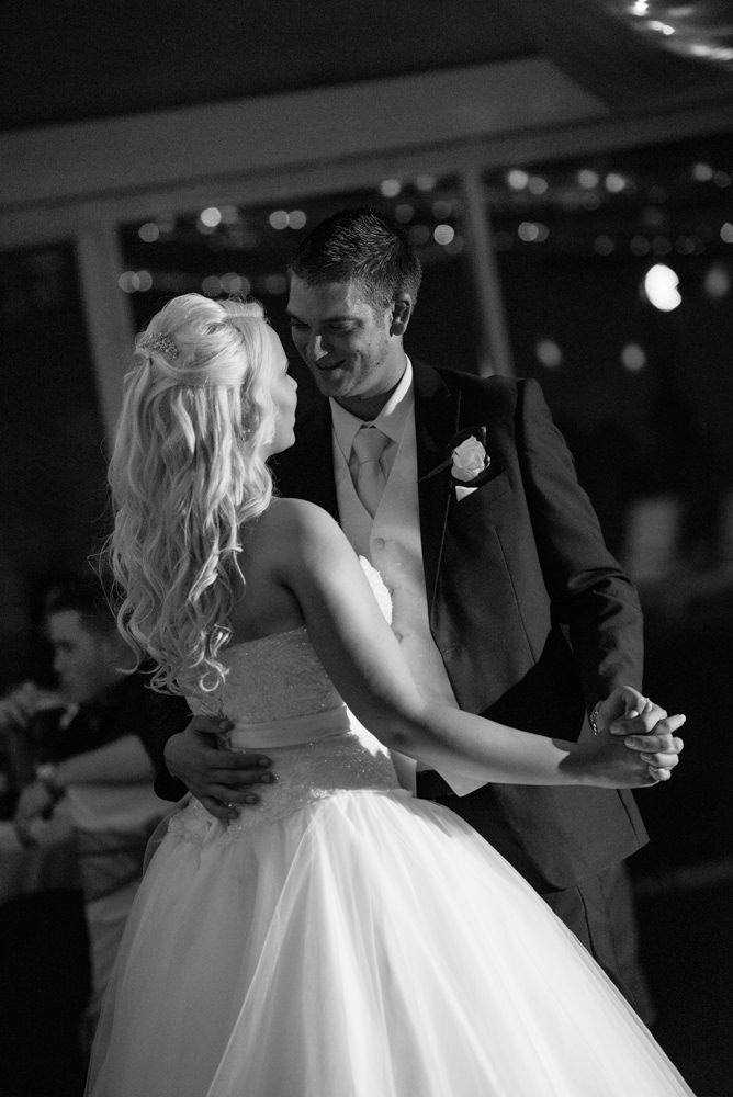 Black and white of bridal waltz