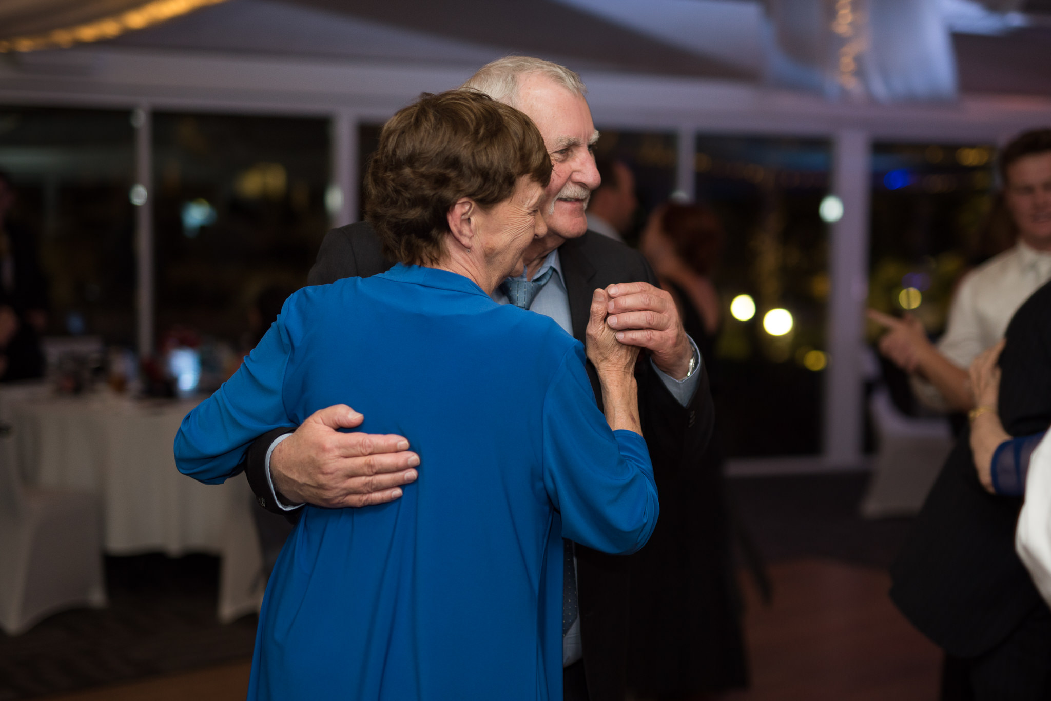 elderly couple dancing at Joondalup resort wedding