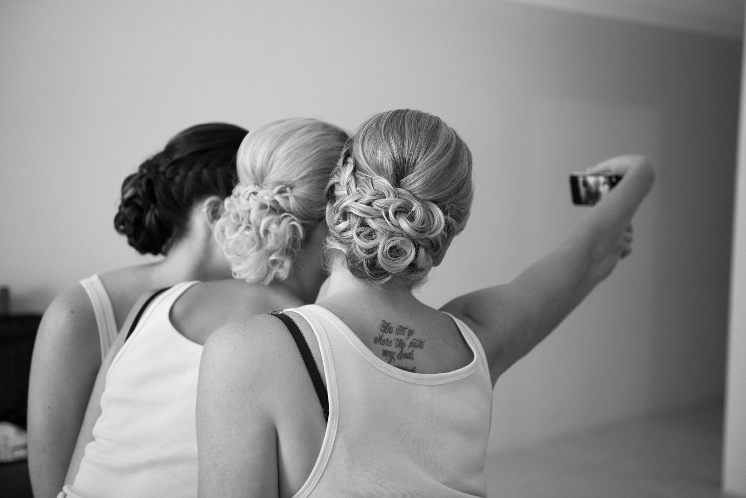 Bridesmaids taking a selfie