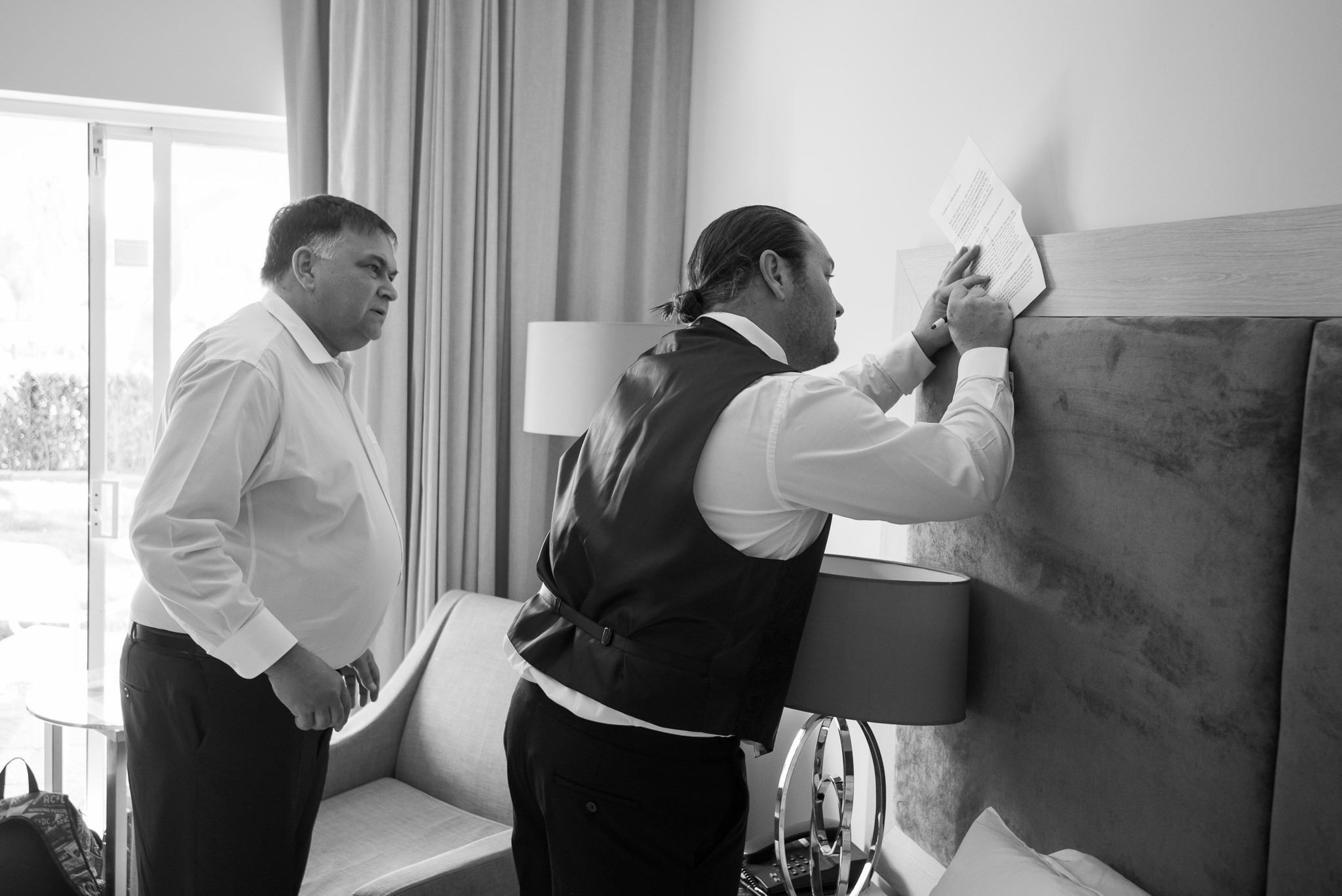 groom writing his speech