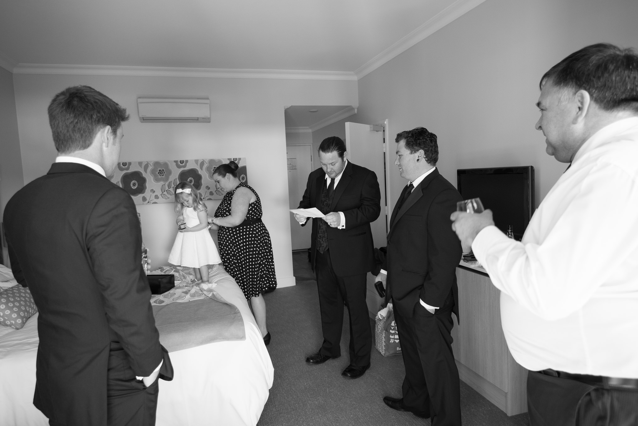 groom and family getting ready