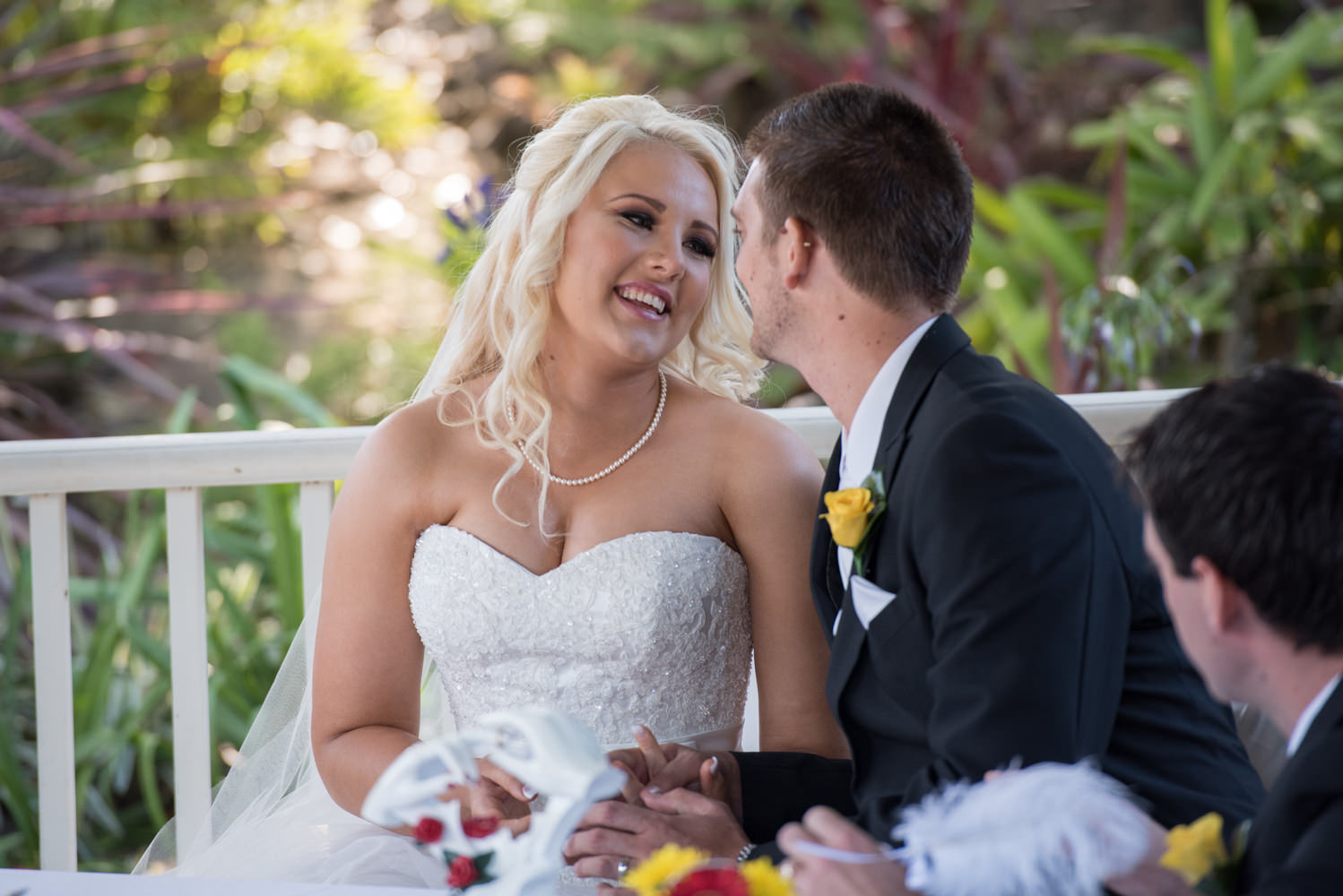 Bride looking lovingly at groom