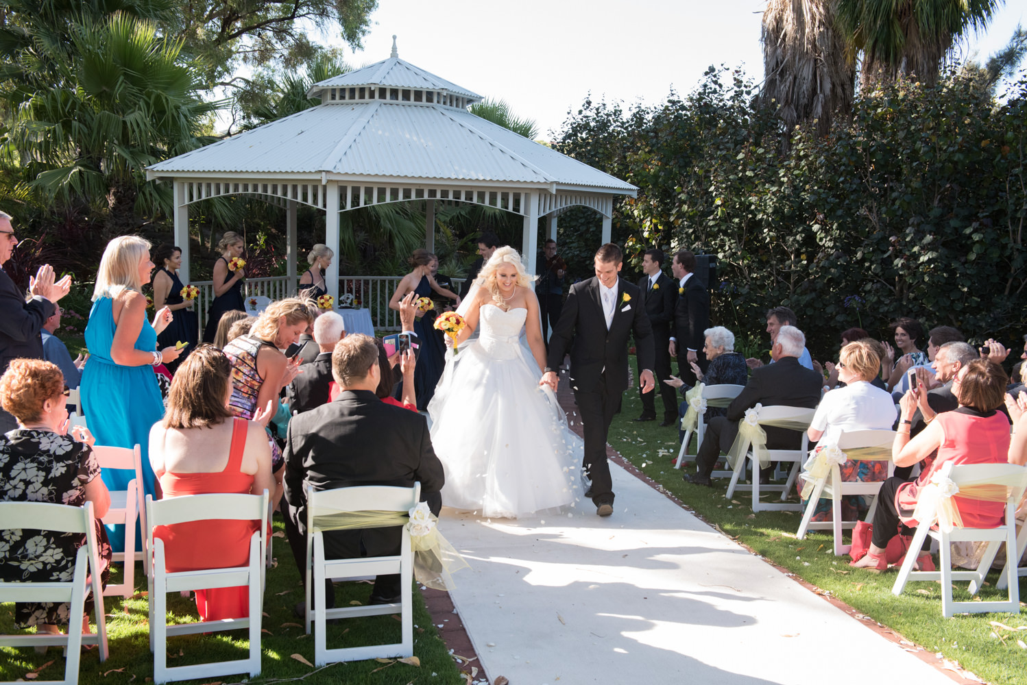 Bride and groom recessional