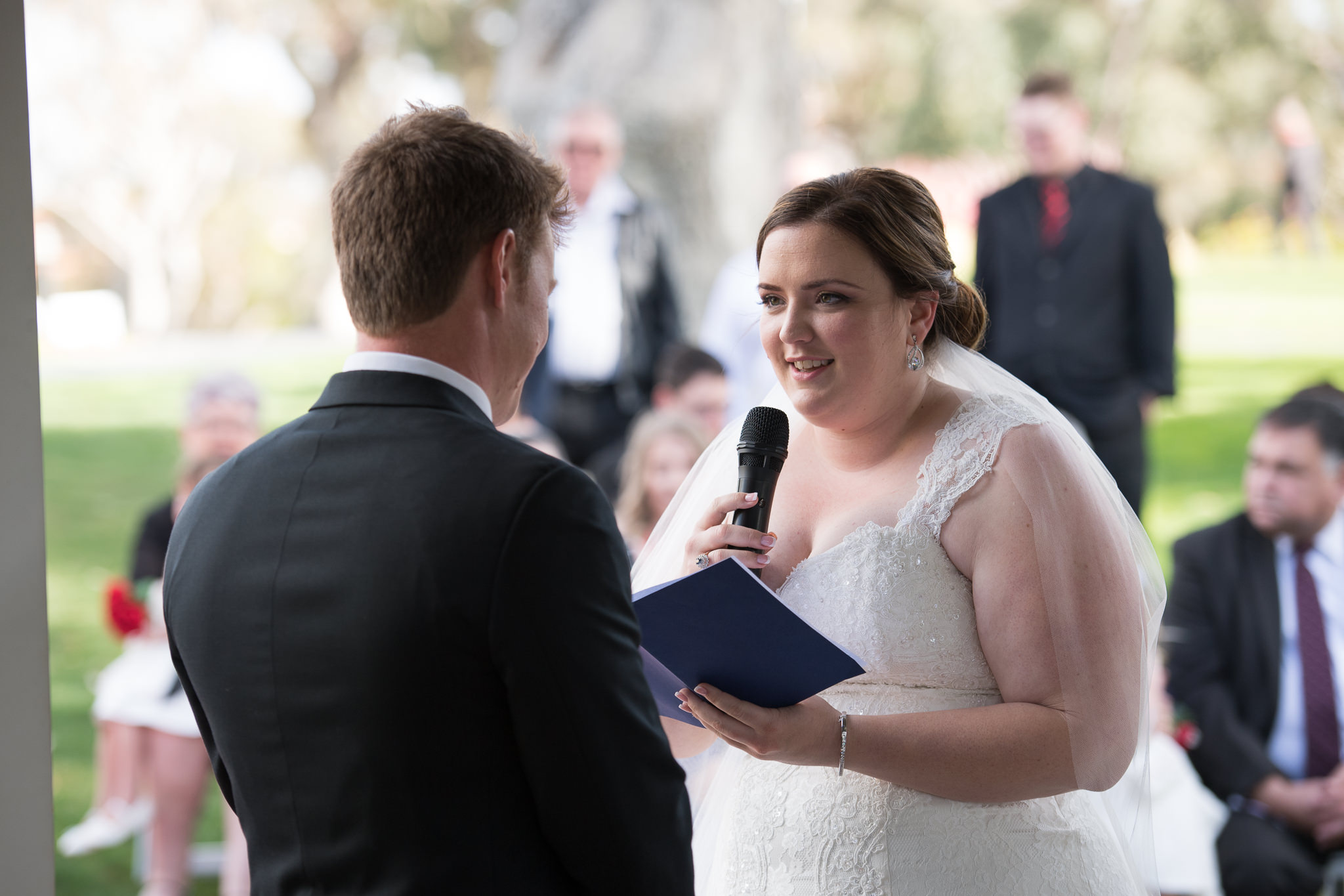 bride says her vows