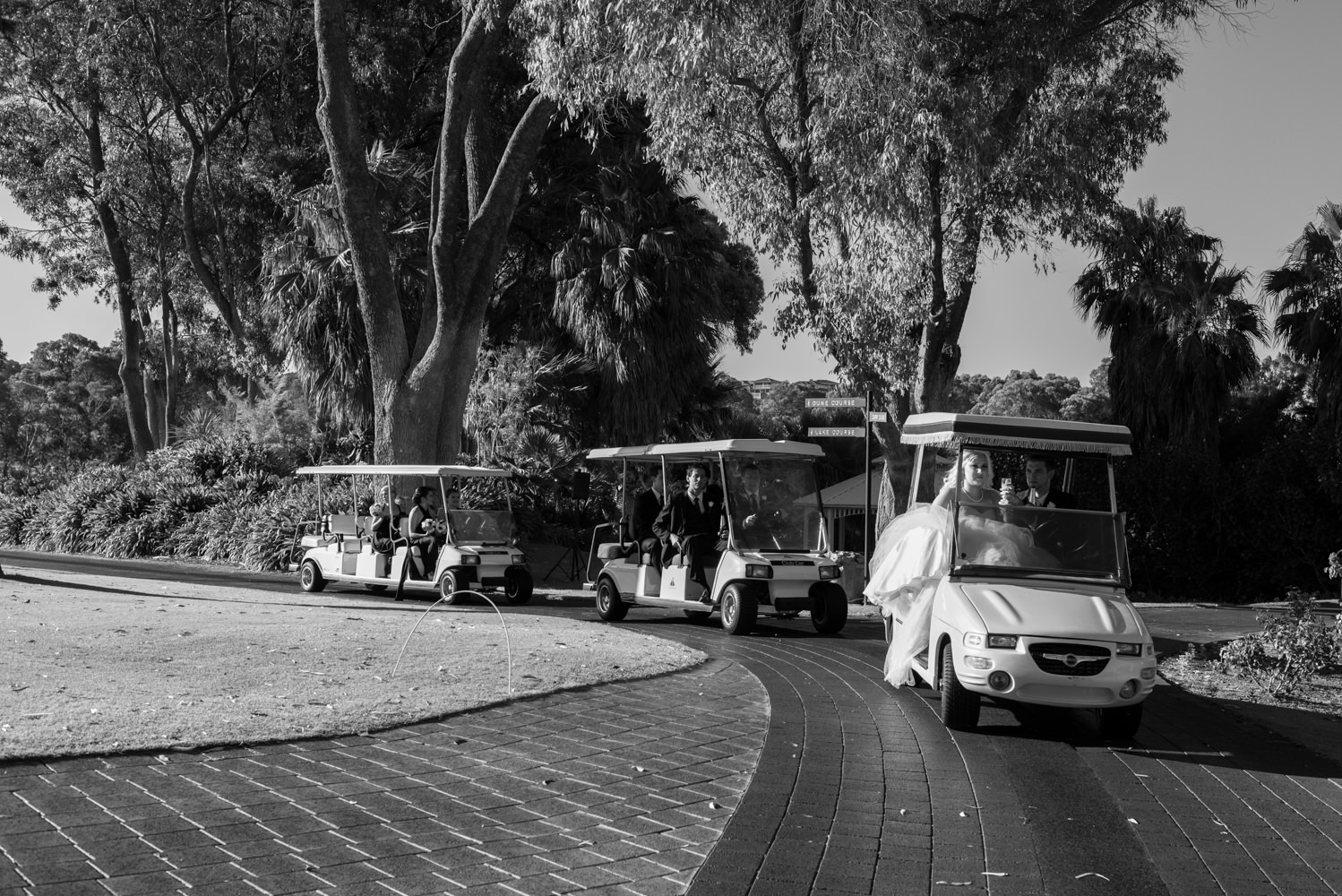 Three golf carts