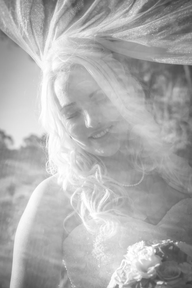 Bride portrait under her veil