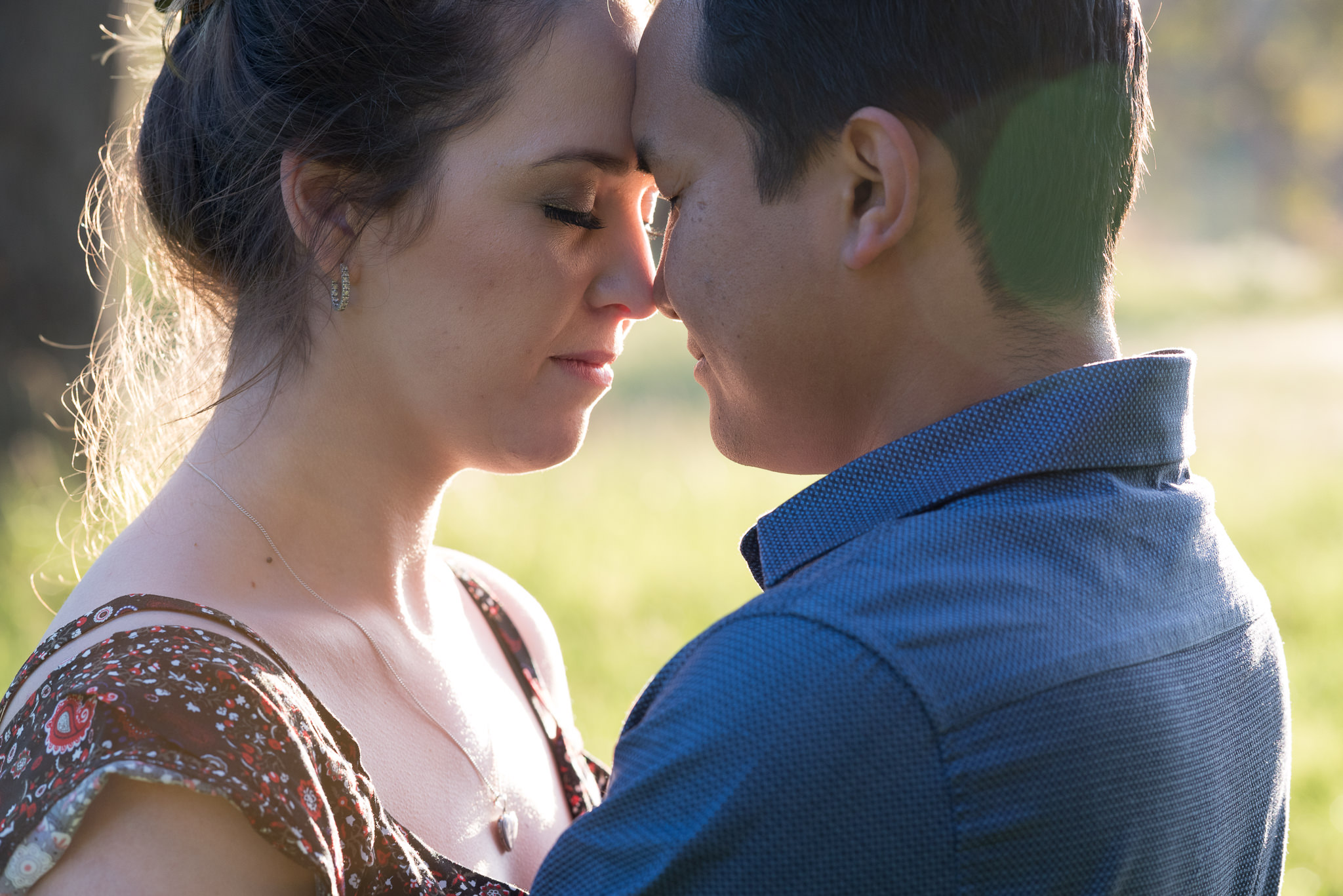 close up of couple's face together with eyes closed