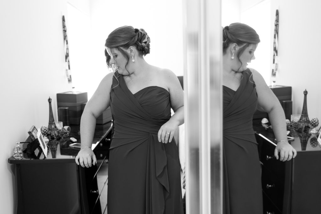 bridesmaid getting ready