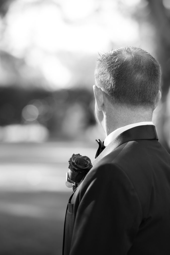 groom waits for his bride to arrive