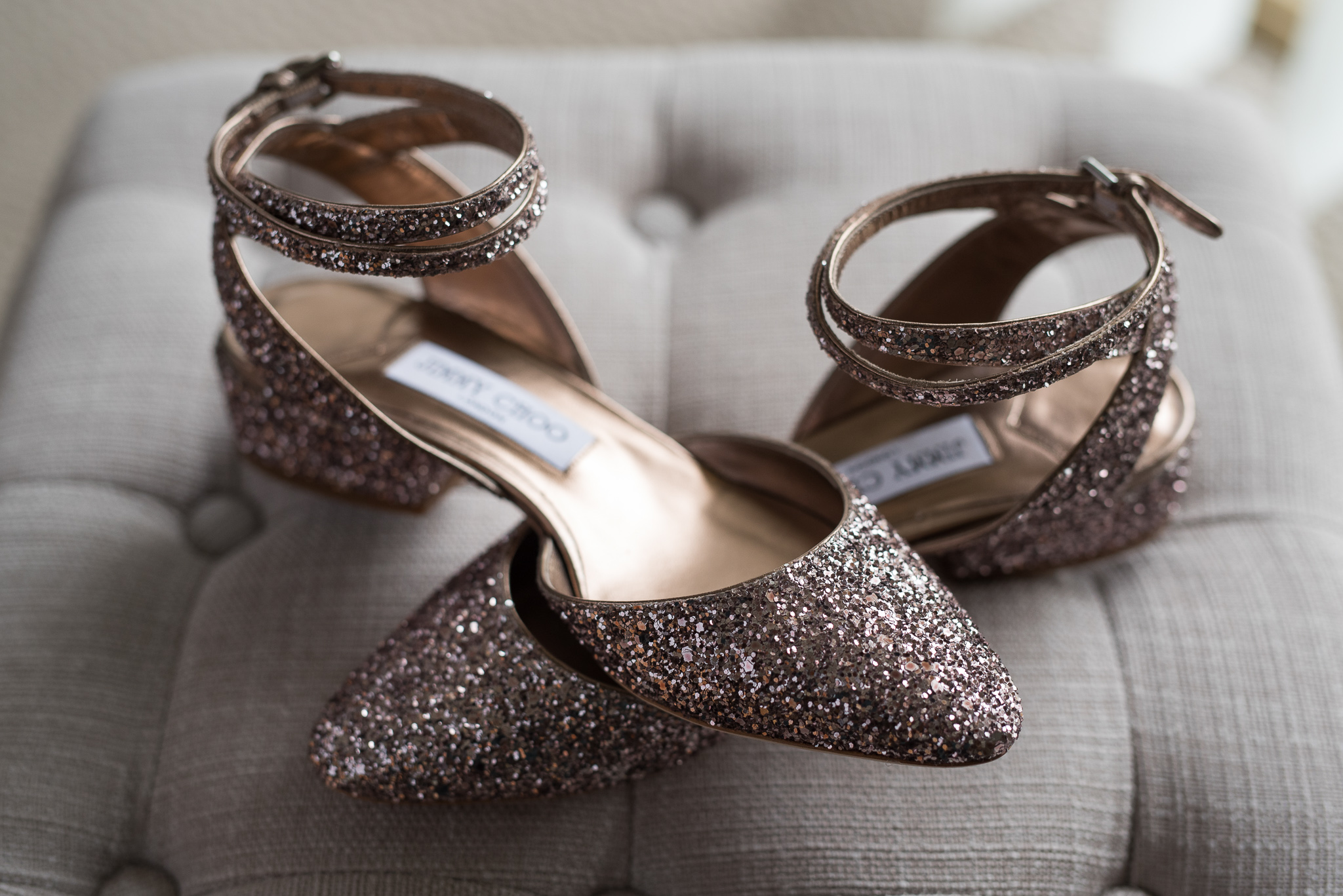 close up of bride's Jimmy Choo's