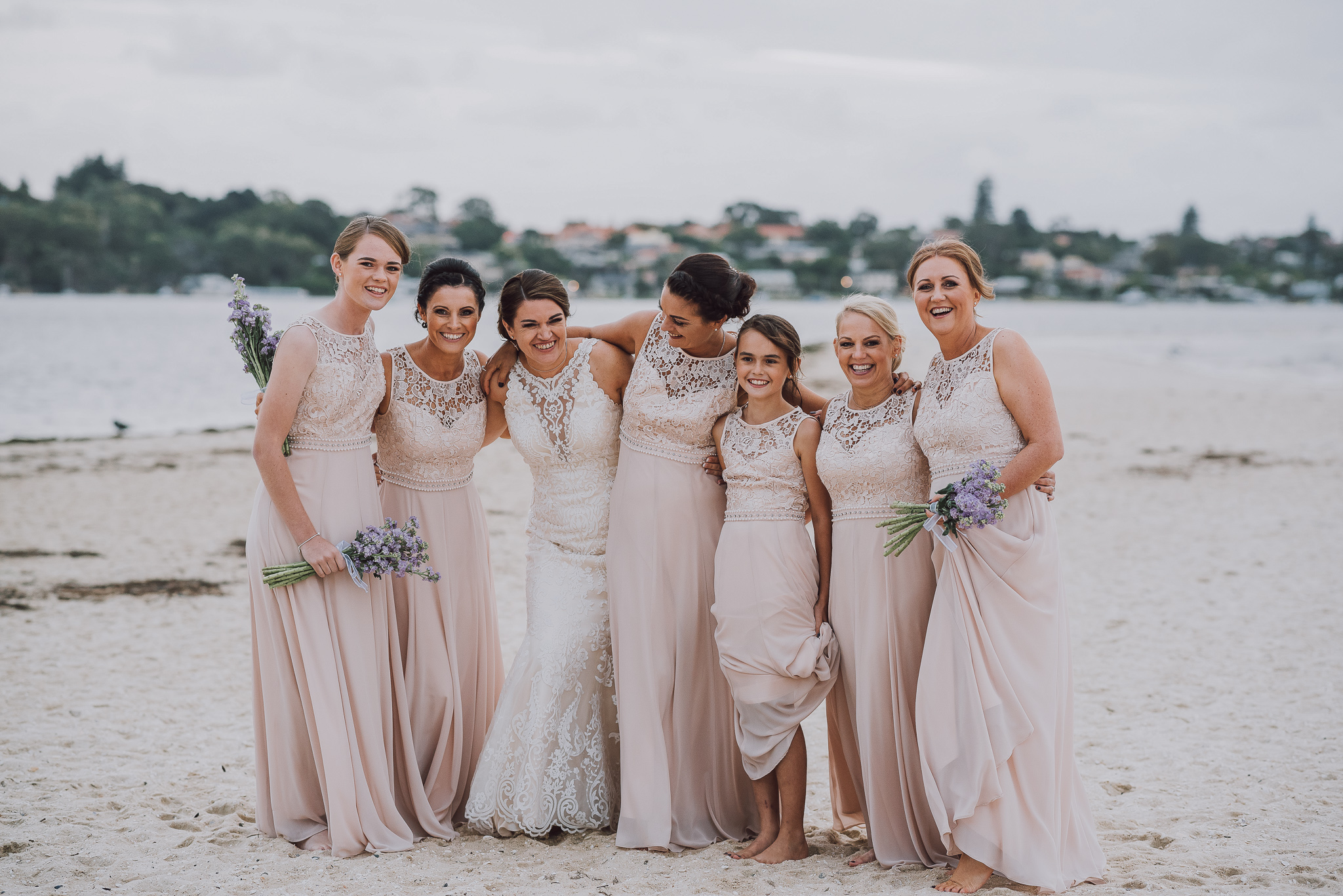 group shot of bride and her ladies at Point Walter