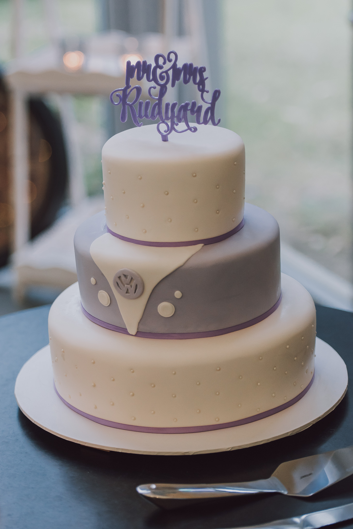 purple VW wedding cake