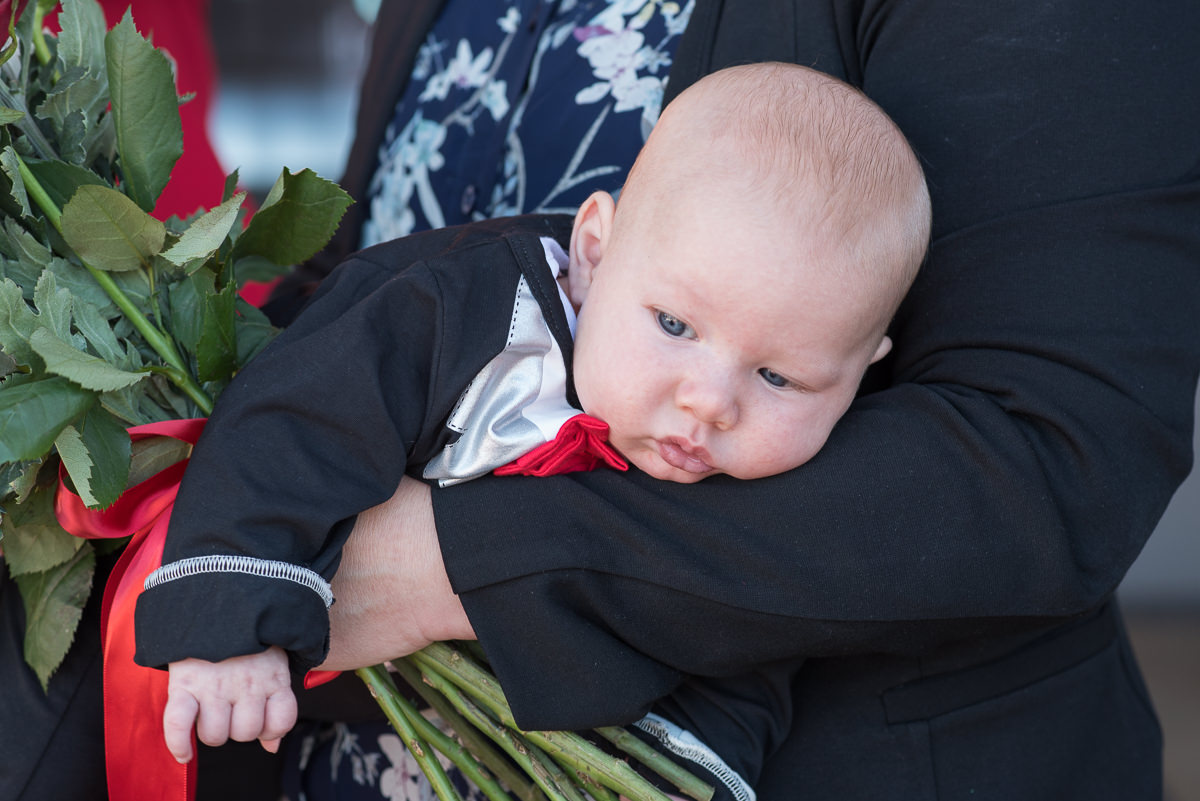 Cute baby at wedding