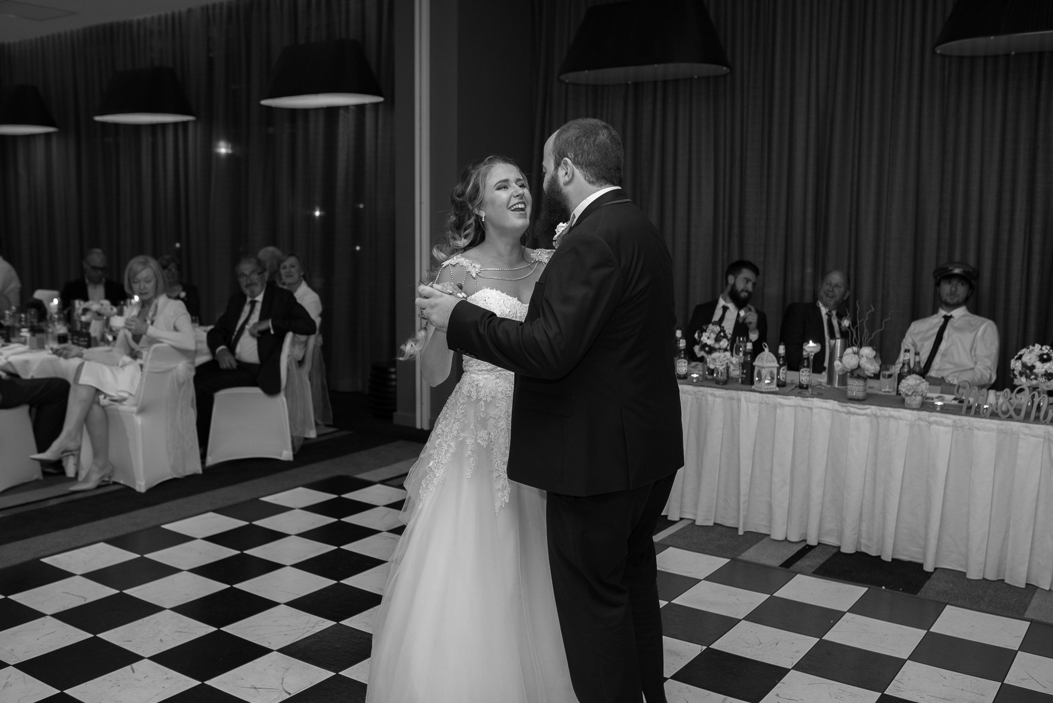 bride and groom dancing on the dance floor