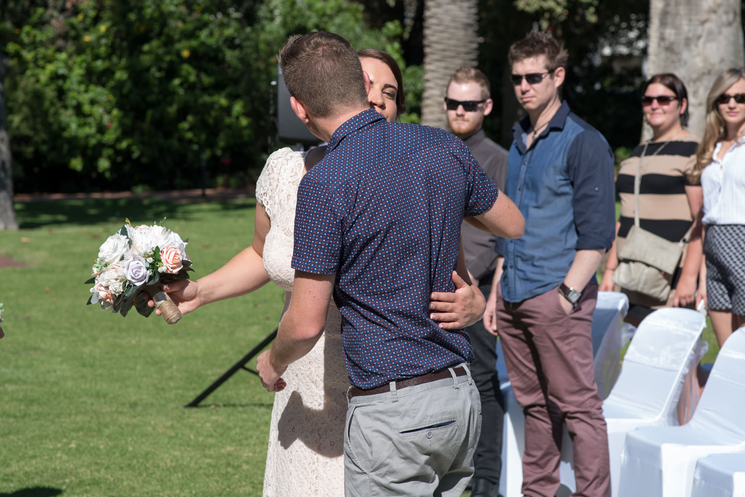 Friend giving the bride away