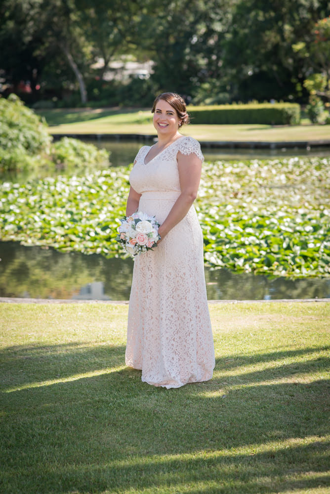 Full length of bride at Queens gardens