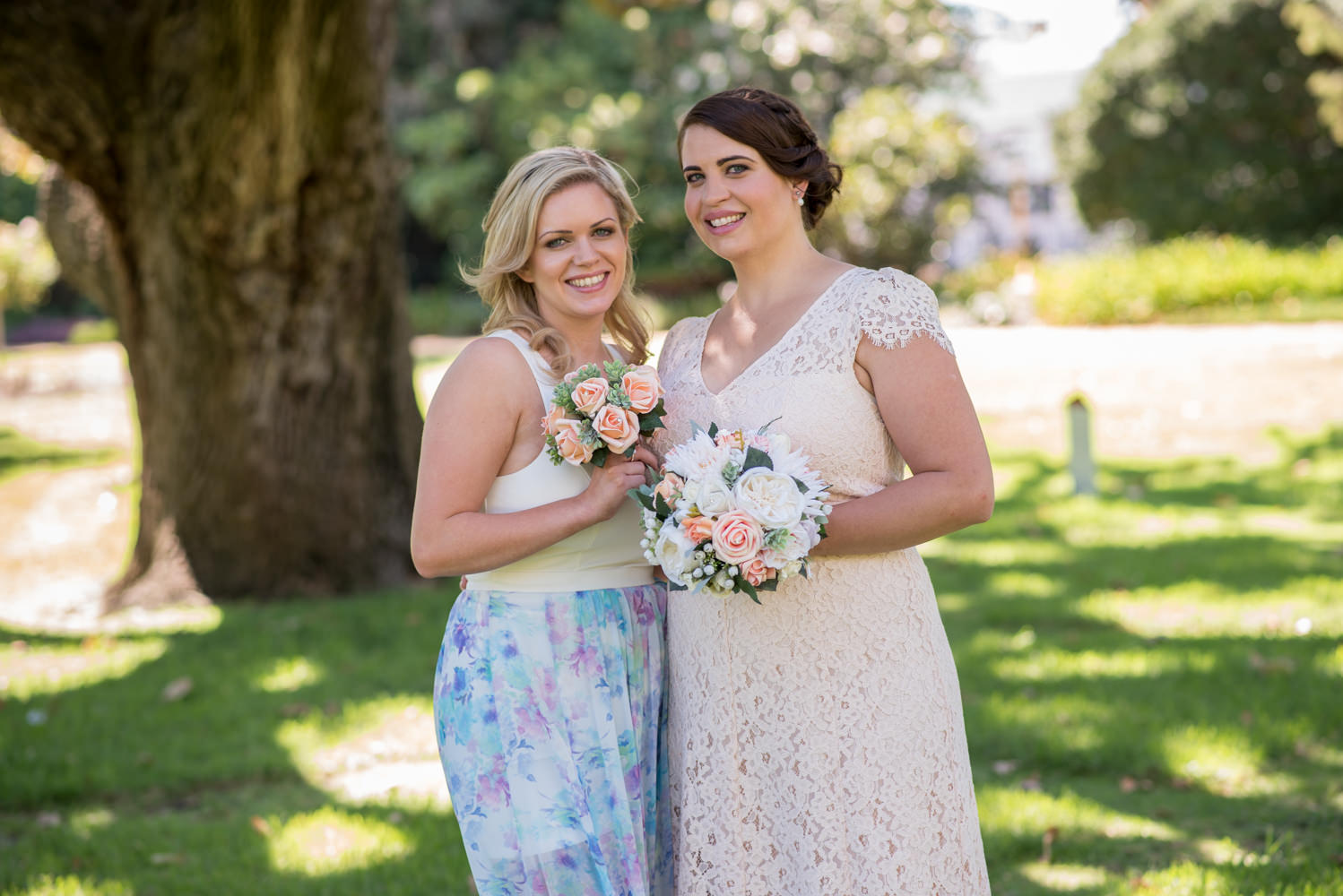 Bride with bridesmaid