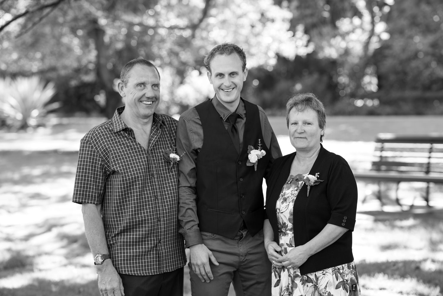 Groom with parents