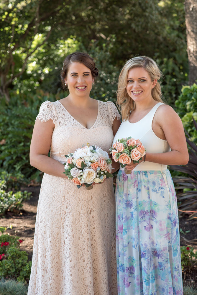 Bride and bridesmaid