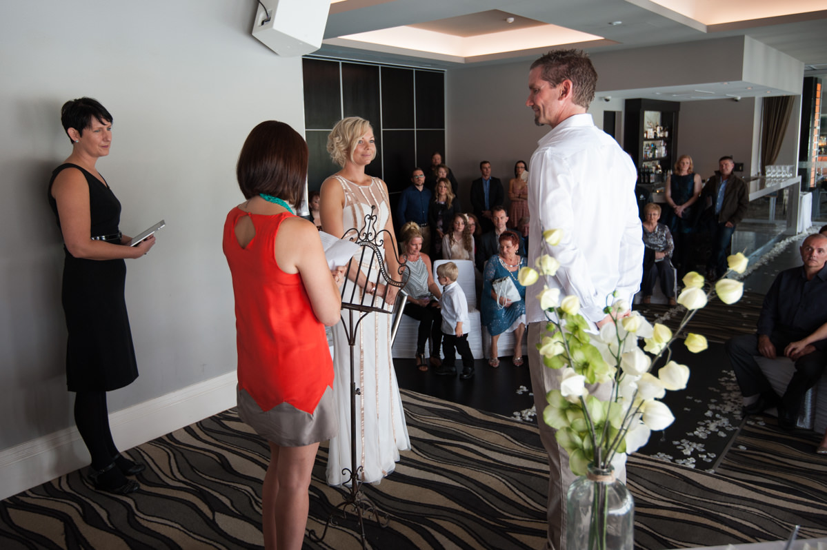 Wide shot of wedding at The Breakwater