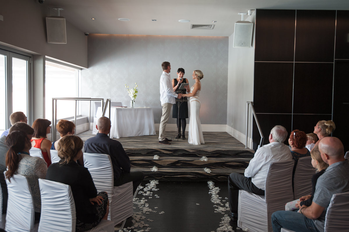 Bride and groom say vows